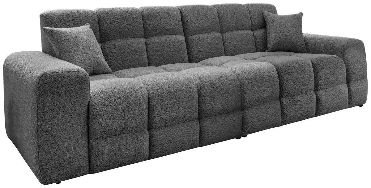 VIERSITZER-SOFA in Bouclé Anthrazit  - Anthrazit/Schwarz, MODERN, Kunststoff/Textil (300/87/120cm) - Livetastic
