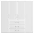 DREHTÜRENSCHRANK in Weiß - Weiß, Design, Holzwerkstoff/Kunststoff (201/197/60cm) - Novel
