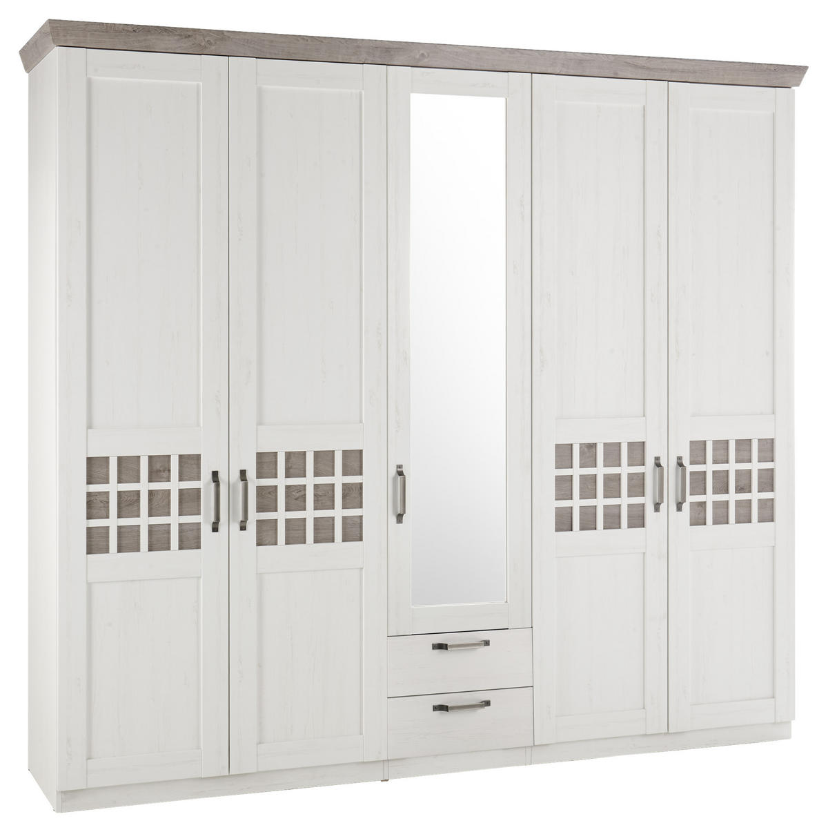 SCHLAFZIMMER in Weiss, Eichefarben  - Weiss/Eichefarben, Lifestyle, Glas/Holzwerkstoff (180/200cm) - MID.YOU