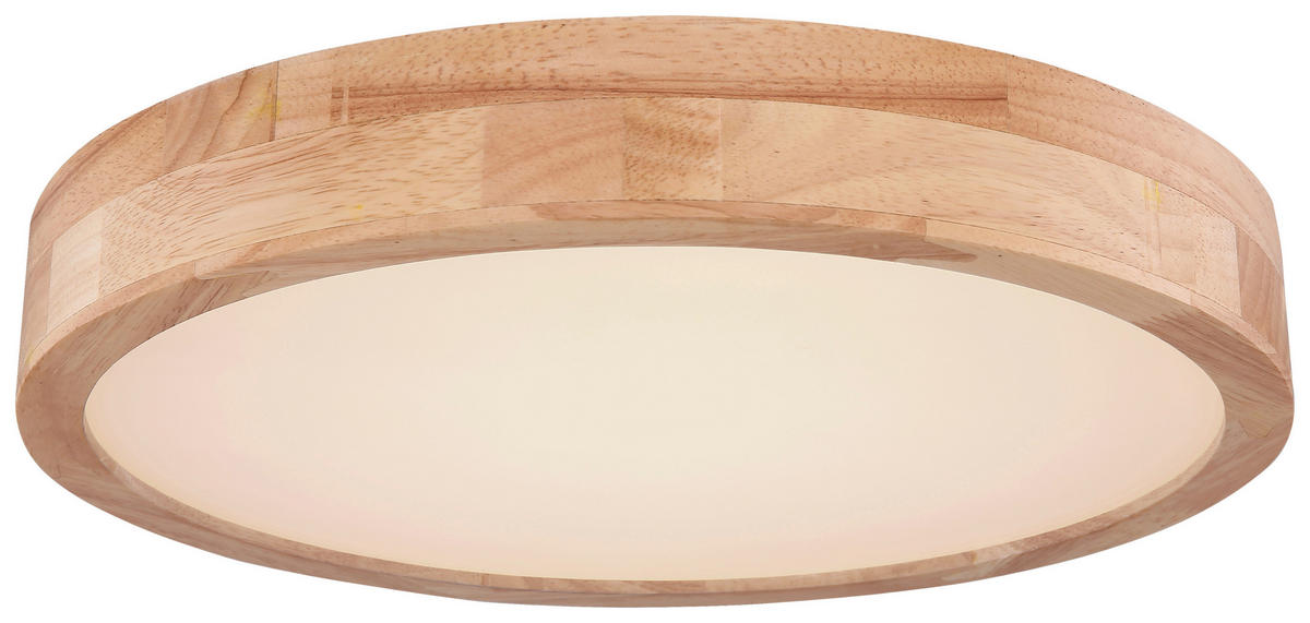 STROPNÉ LED SVIETIDLO, 40/10,5 cm  - hnedá/biela, Natur, kov/drevo (40/10,5cm)