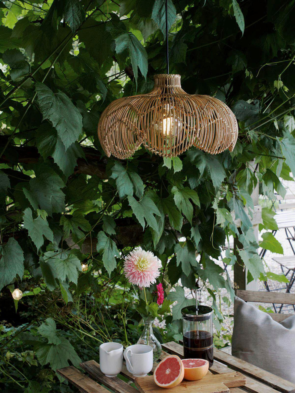 AUßENHÄNGELEUCHTE Belle 53/32/53 cm  - Beigebraun, Natur, Naturmaterialien (53/32/53cm) - PR Home