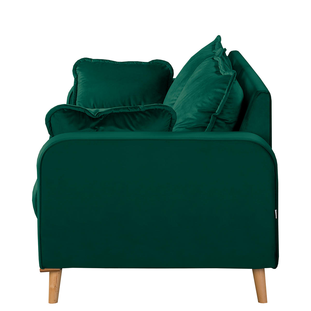 3-SITZER-SOFA in Mikrofaser Grün  - Wengefarben/Grün, Design, Holz/Textil (193/86/87cm) - Livetastic