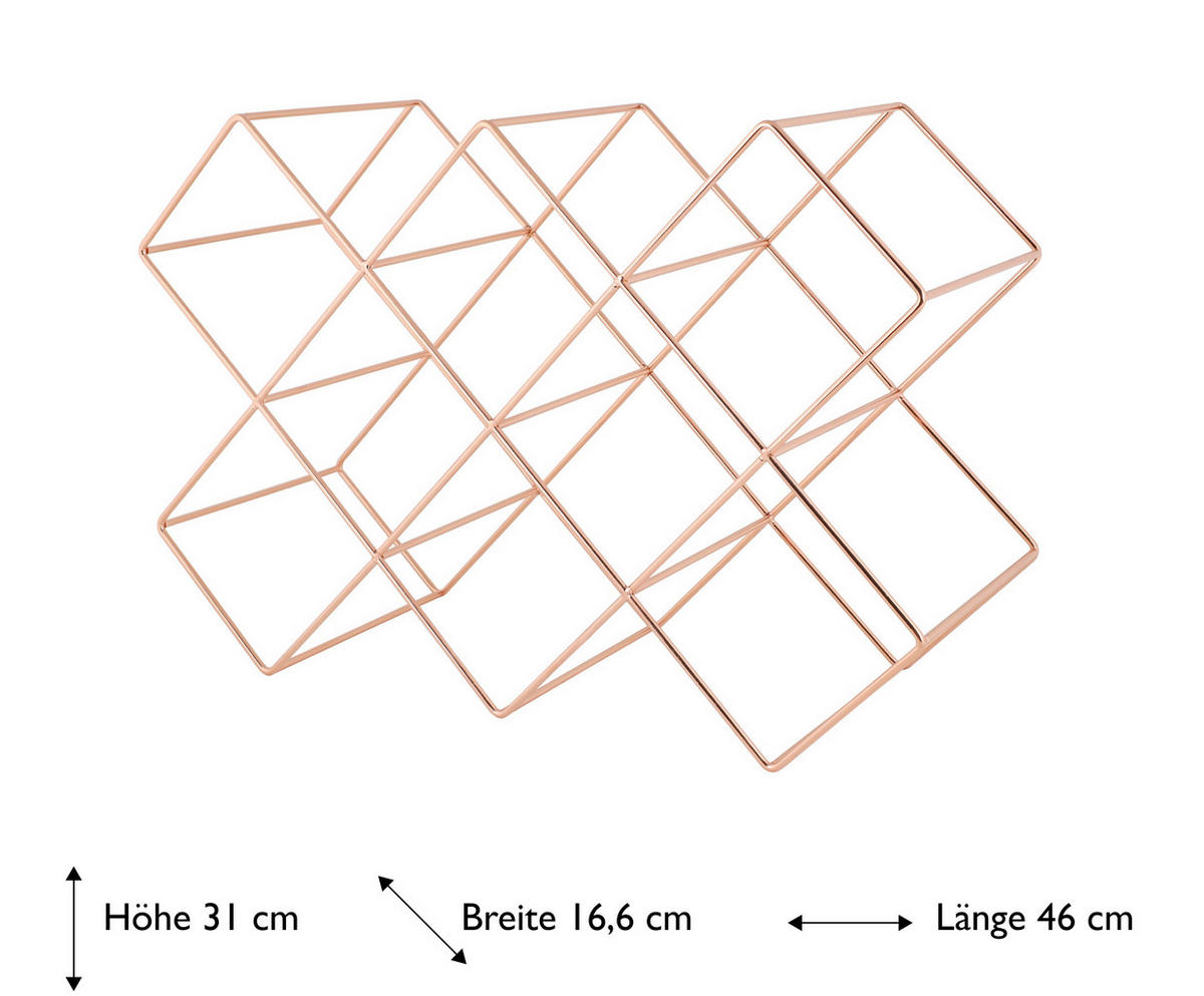 WEINREGAL  46/16,6/31 cm  - Kupferfarben, Basics, Metall (46/16,6/31cm) - Echtwerk