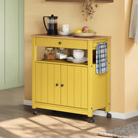 SERVIERWAGEN , Braun, Gelb  - Gelb/Zinkfarben, Modern, Holz/Kunststoff (85/90,6/40cm) - Livetastic