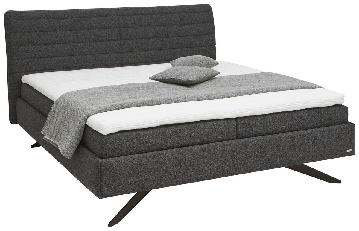 POLSTERBETT 180/200 cm  in Schwarz  - Weiss/Schwarz, Design, Holzwerkstoff/Kunststoff (180/200cm) - Dieter Knoll