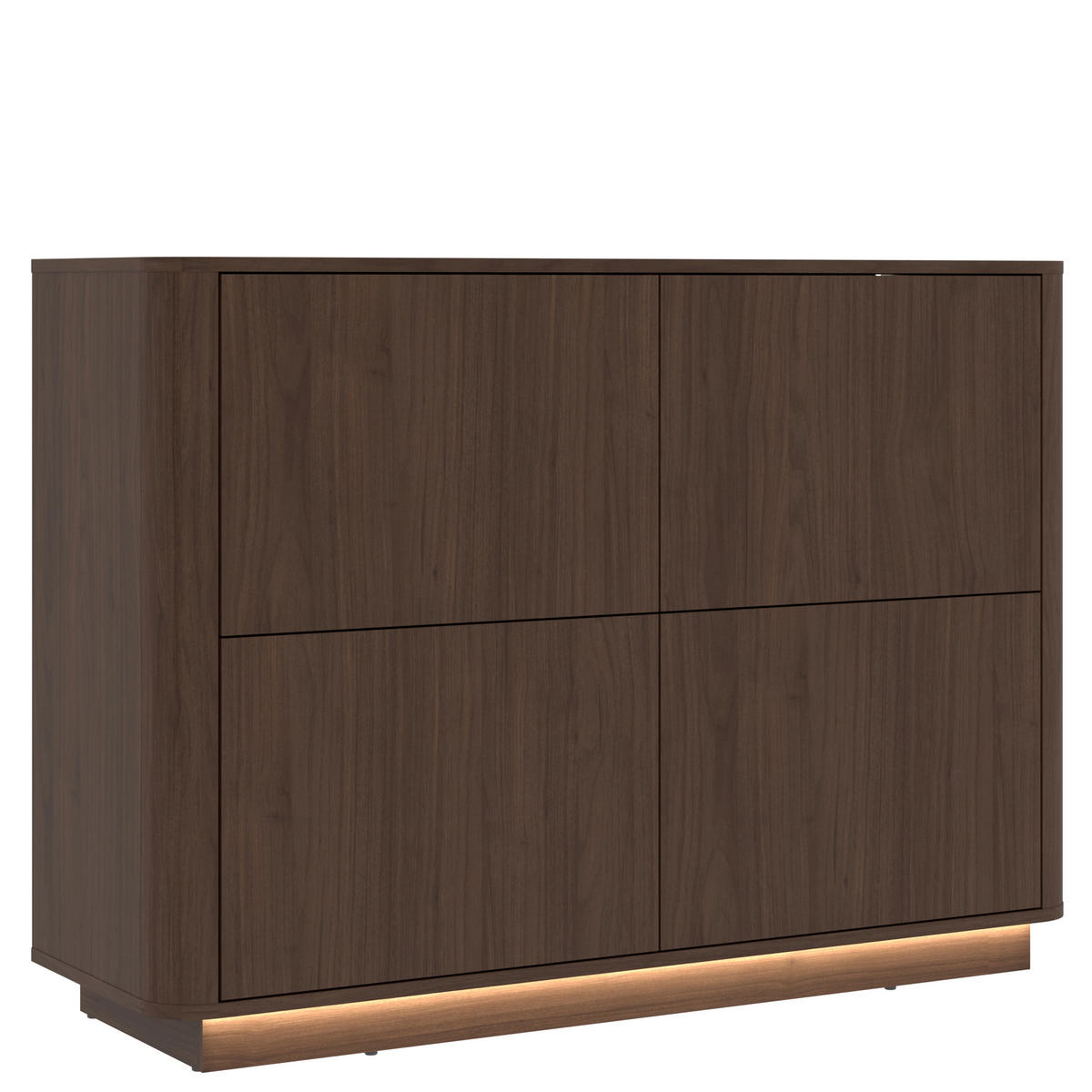 KOMMODE Sand Minimal, 124,4/89,5/40 cm,  - Walnussfarben, Design, Holzwerkstoff (124,4/89,5/40cm) - MID.YOU