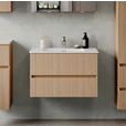 WASCHTISCHKOMBI 80 cm  - Eichefarben/Weiß, KONVENTIONELL, Keramik/Holzwerkstoff (80cm) - Xora
