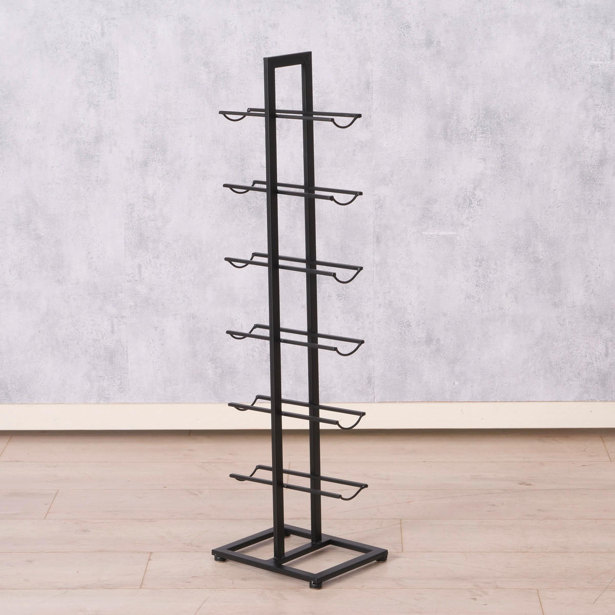 REGÁL NA VÍNO - čierna, Basics, kov (20/25/91cm) - Boltze Home