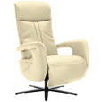 RELAXSESSEL in Leder Creme  - Creme/Schwarz, Design, Leder/Metall (71/112/83cm) - Dieter Knoll