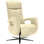 RELAXSESSEL in Leder Creme  - Creme/Schwarz, Design, Leder/Metall (71/112/83cm) - Dieter Knoll