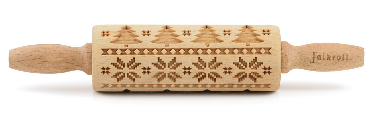 MOTIV-TEIGROLLE - Naturfarben, Basics, Holz (23/4,5/4,5cm) - Folkroll