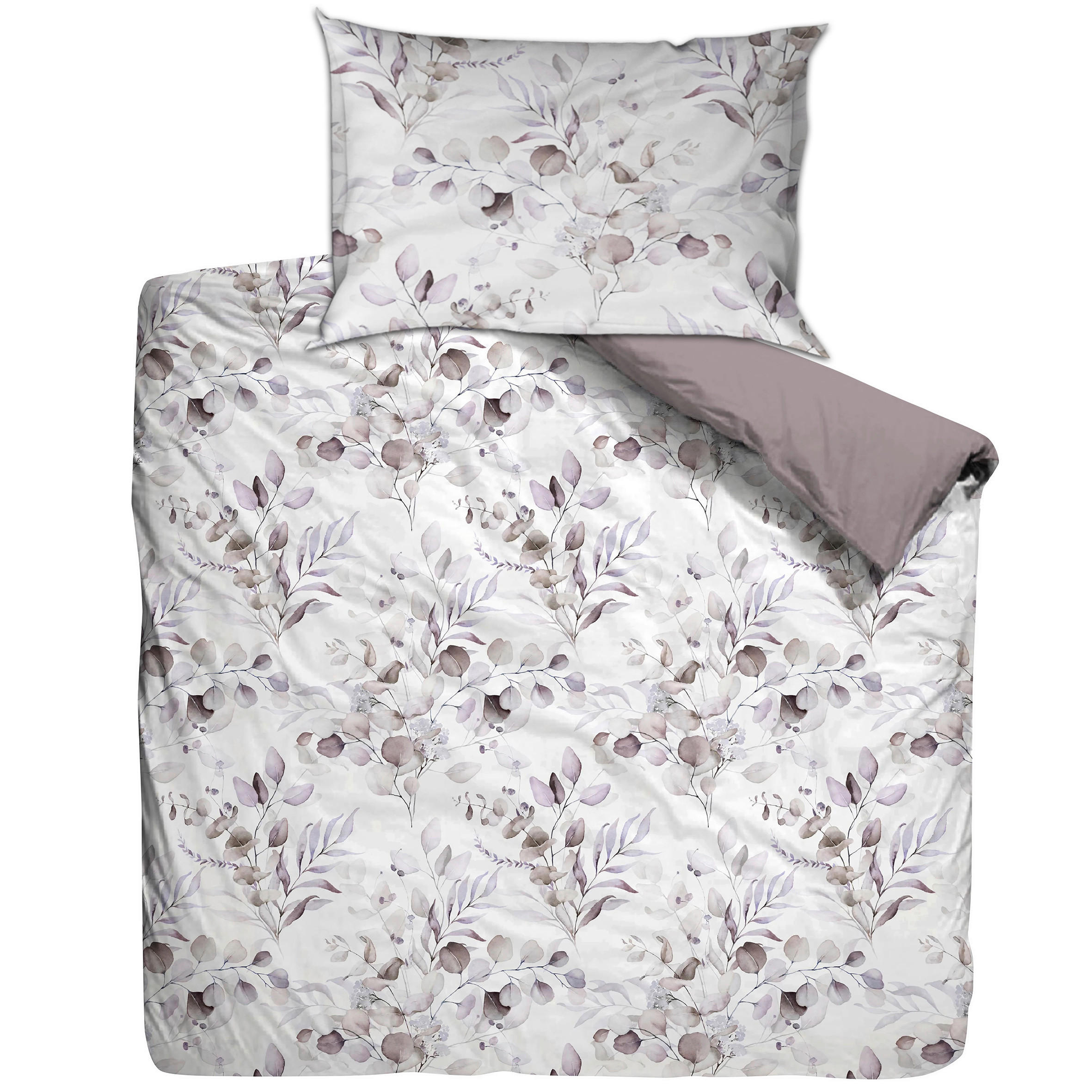 BETTWÄSCHE Renforcé 155/220 cm  - Flieder/Weiß, Basics, Textil (155/220cm)