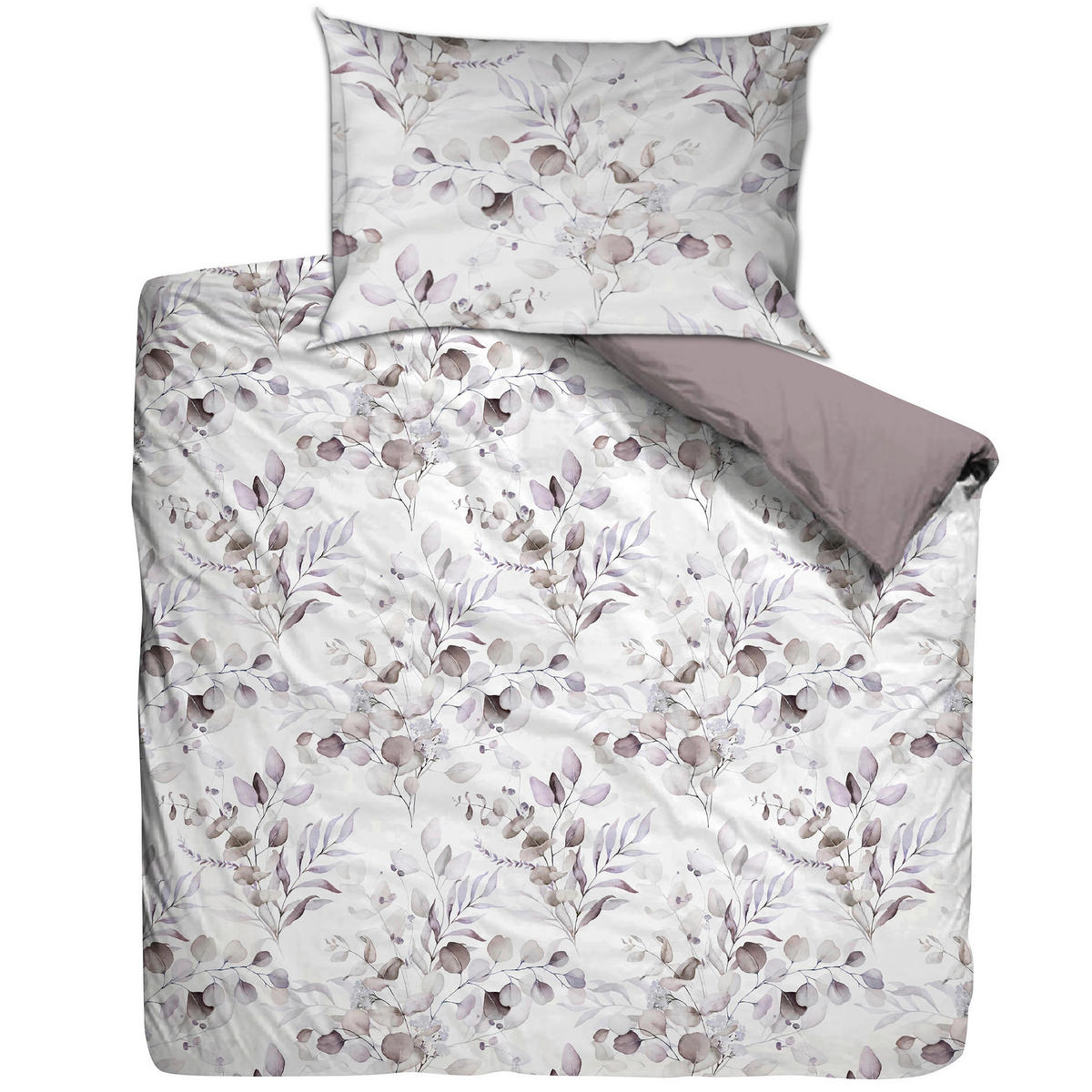 BETTWÄSCHE Renforcé 155/220 cm  - Flieder/Weiß, Basics, Textil (155/220cm)