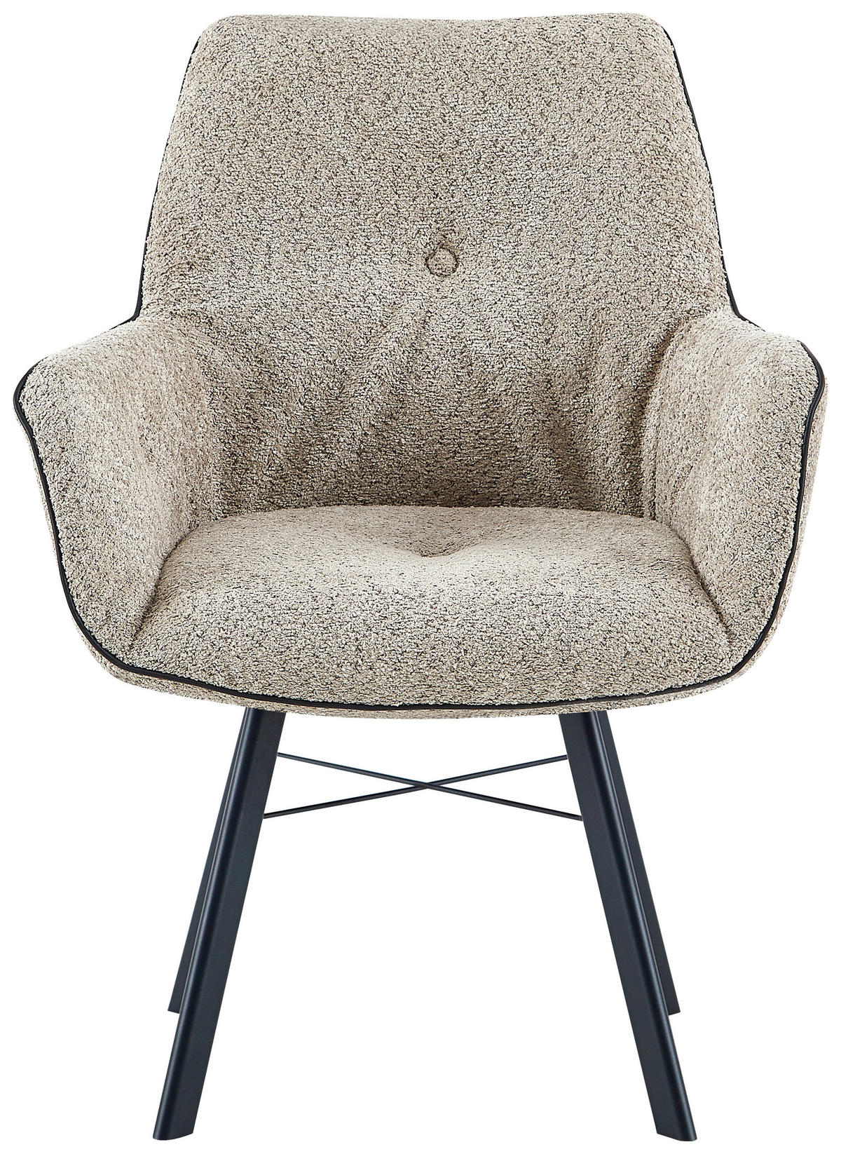 ARMLEHNSTUHL  in Eisen  - Beige, Design, Textil/Metall (64/91/61cm) - Kayoom