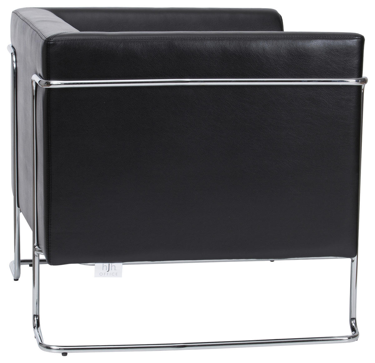 DESIGNSESSEL Lederlook Schwarz    - Chromfarben/Schwarz, MODERN, Textil/Metall (88/74/74cm) - MID.YOU