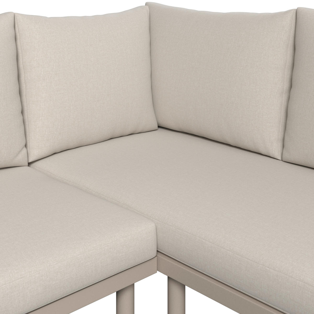 LOUNGEGARNITUR   Akazie massiv Eisen  - Creme/Akaziefarben, MODERN, Holz/Textil (215l) - Ambia Garden