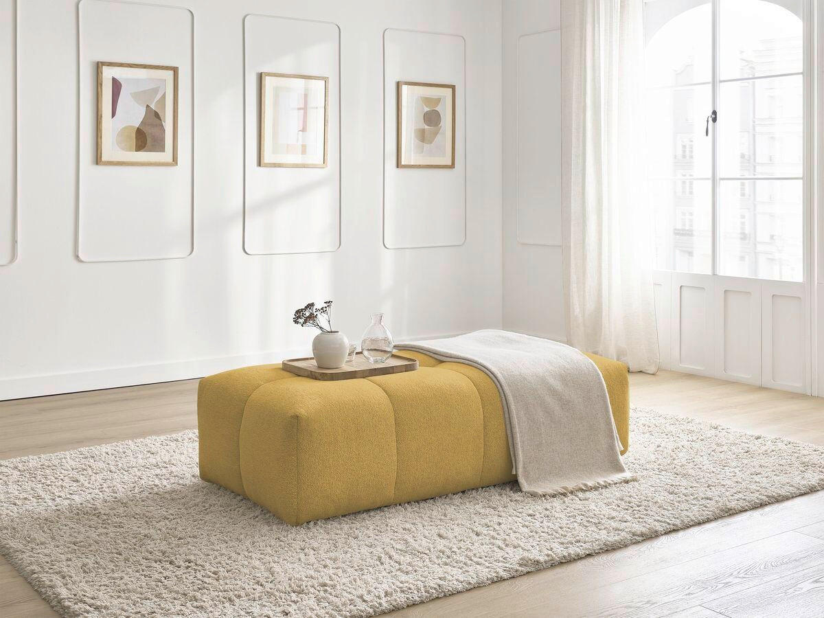 HOCKER EVEREST Flachgewebe Gelb  - Gelb/Schwarz, MODERN, Kunststoff/Textil (166/100/40cm)