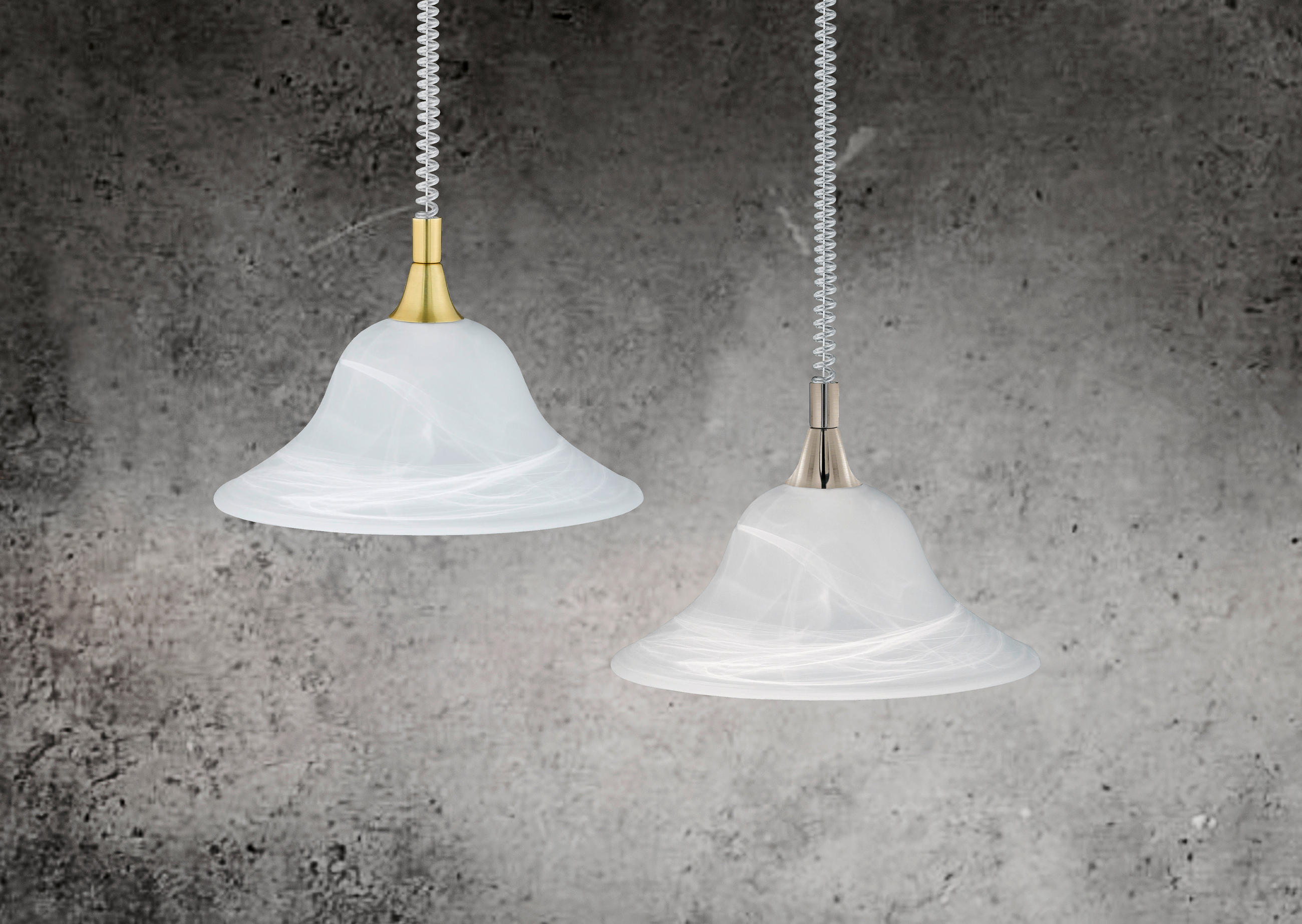 HÄNGELEUCHTE Viola 38,5/130 cm   - Weiß/Nickelfarben, Basics, Glas/Metall (38,5/130cm) - Trio Leuchten