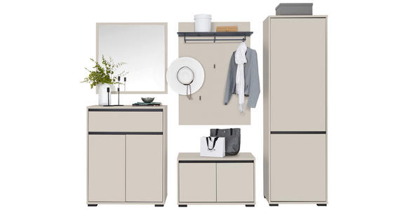 GARDEROBE  in 220/195/38 cm  - Kaschmir/Anthrazit, MODERN, Holzwerkstoff (220/195/38cm) - Xora