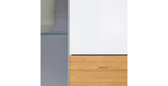 HIGHBOARD Triest Triest Weiß, Eichefarben  101/150/42 cm  - Eichefarben/Weiß, Design, Glas/Holz (101/150/42cm) - Novel