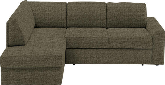 ECKSOFA in Webstoff Hellbraun  - Hellbraun/Schwarz, KONVENTIONELL, Kunststoff/Textil (165/224cm) - Xora