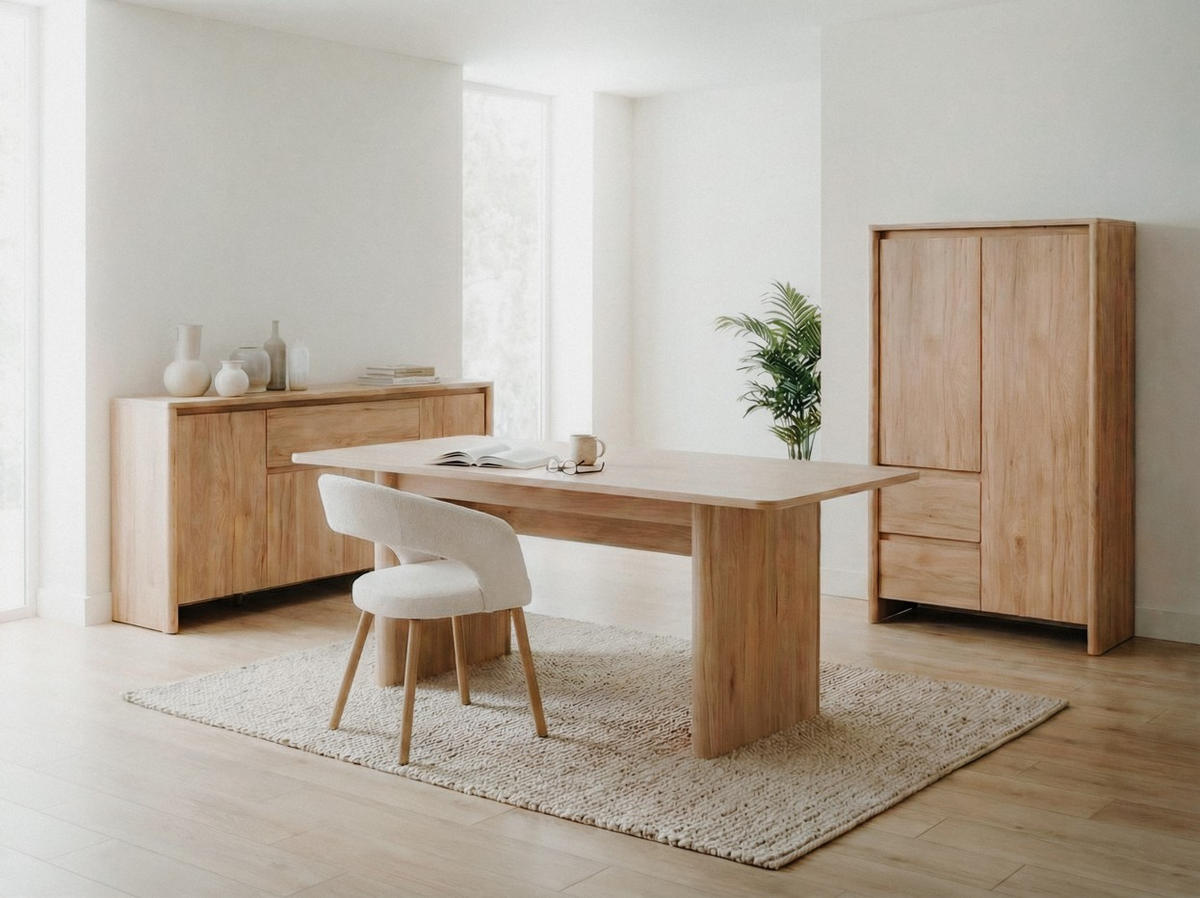 STUHL     - Weiss/Braun, Modern, Textil/Metall (57/78/61cm) - MID.YOU