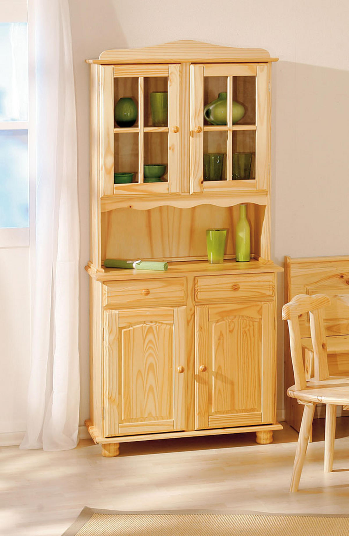 KREDENC, borovice, přírodní barvy, 88/198/43 cm - bílá/přírodní barvy, Lifestyle, dřevo (88/198/43cm) - MID.YOU