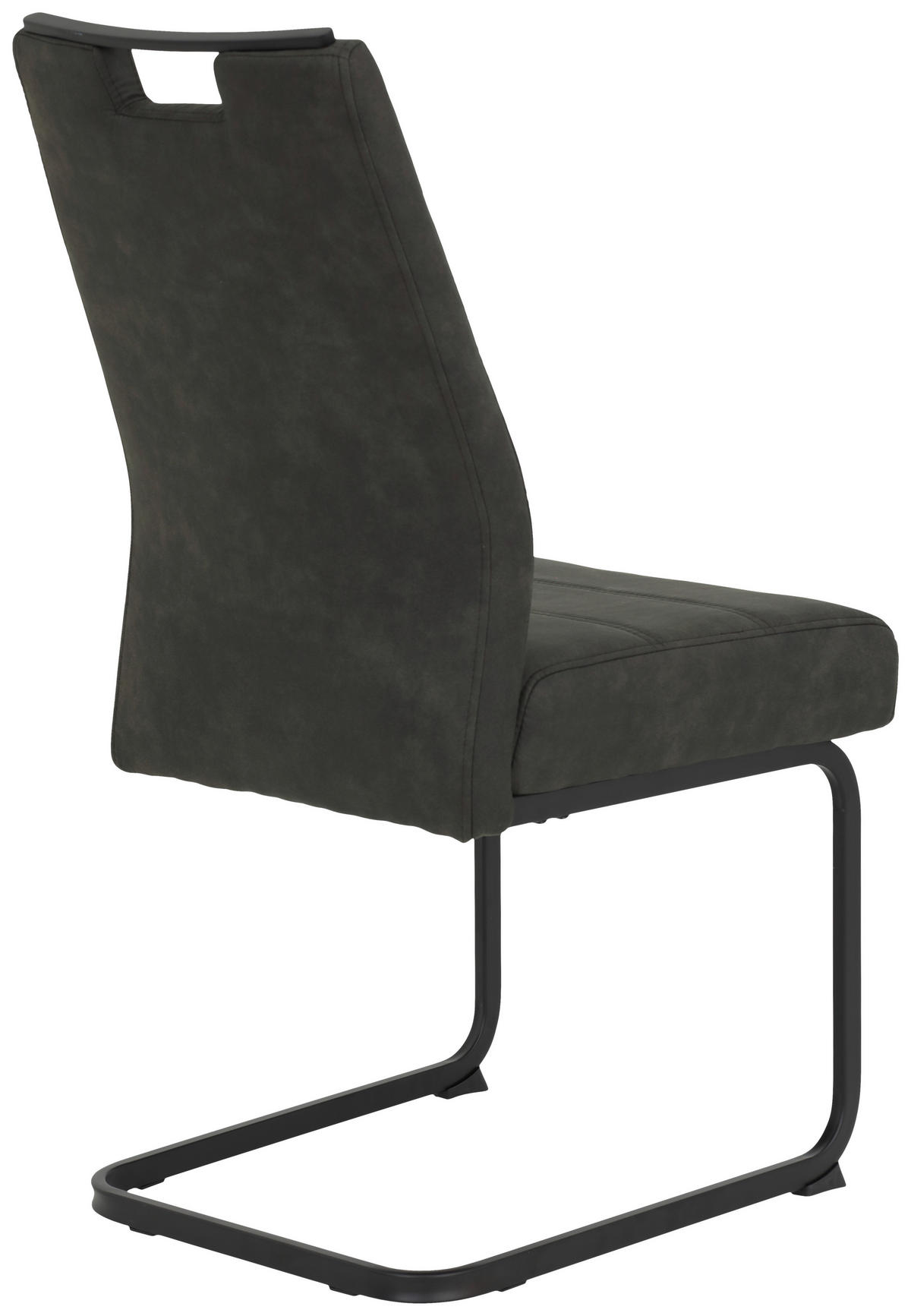 SCHWINGSTUHL-SET 2 Stück  in Stahl Mikrofaser  - Anthrazit/Schwarz, MODERN, Textil/Metall (49/100/61cm) - MID.YOU