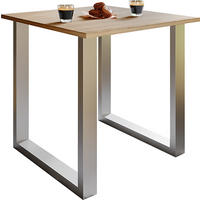 ESSTISCH Silberfarben, Sonoma Eiche  - Silberfarben/Sonoma Eiche, Basics, Holzwerkstoff (80/80/76cm) - MID.YOU