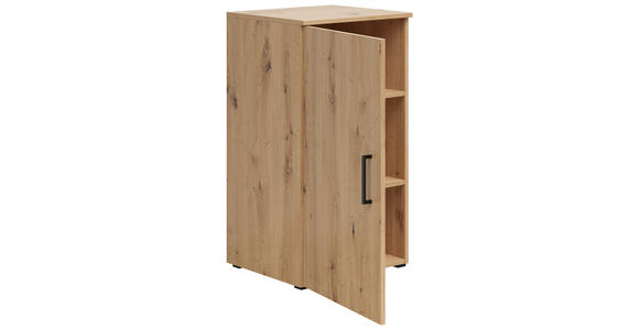 KOMMODE 45/83/40 cm in Eiche Artisan - Anthrazit/Schwarz, MODERN, Holzwerkstoff/Kunststoff (45/83/40cm) - Carryhome