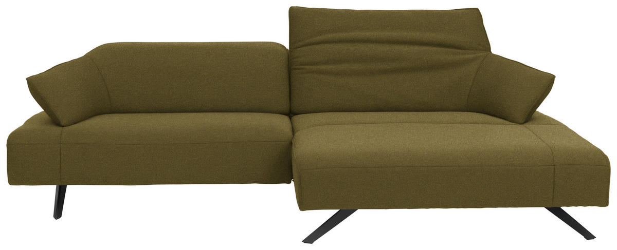 ECKSOFA in Struktur Hellgrün  276/165 cm  - Anthrazit/Hellgrün, Design, Textil/Metall (276/165cm) - Himolla