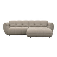 ECKSOFA Chenille Beige  - Beige/Schwarz, Trend, Kunststoff/Textil (280/178cm) - MID.YOU