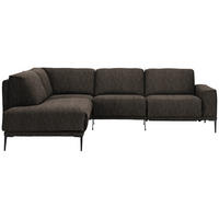 ECKSOFA in Flachgewebe Dunkelbraun  - Dunkelbraun/Schwarz, Design, Textil/Metall (210/260cm) - Johann Jakob