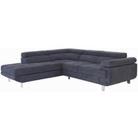 HÖRNSOFFA i dräll blågrå  - blågrå, Modern, metall/textil (230/270cm) - MID.YOU