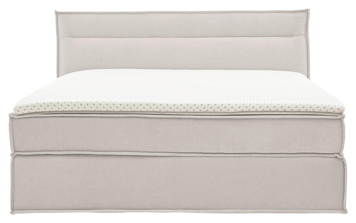 BOXSPRINGBETT 180/200 cm  in Weiß  - Schwarz/Weiß, Design, Textil (180/200cm) - Musterring