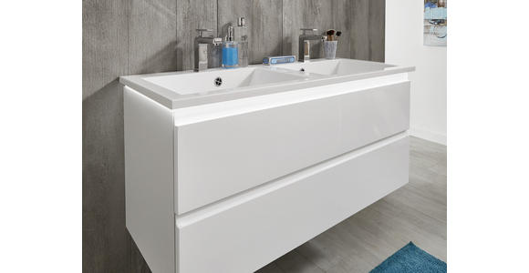 BADEZIMMER 120 cm - Weiß, Design, Holzwerkstoff/Stein (120cm) - Novel
