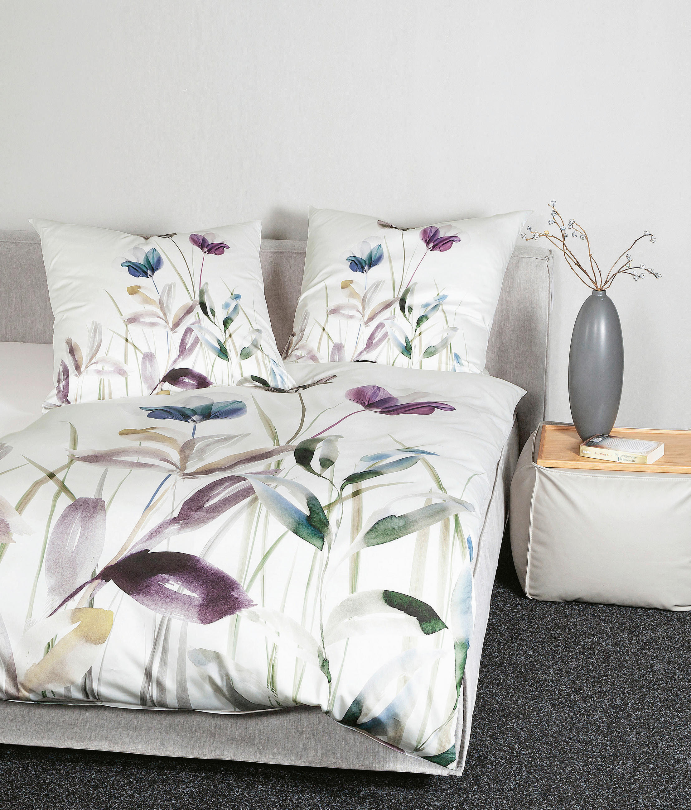 BETTWÄSCHE 135/200 cm Makosatin  - Lila/Weiß, Design, Textil (135/200cm) - Janine