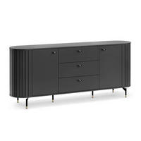 SIDEBOARD  in 190,1/81/40 cm  - Goldfarben/Schwarz, MODERN, Holzwerkstoff/Metall (190,1/81/40cm) - home24