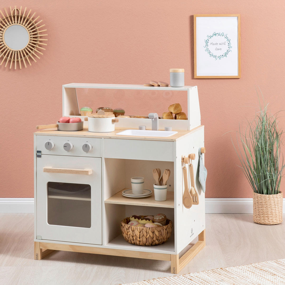 KINDERKÜCHE PRUNUS  - Naturfarben/Weiß, Basics, Holz/Holzwerkstoff (62/46/67cm) - MUSTERKIND