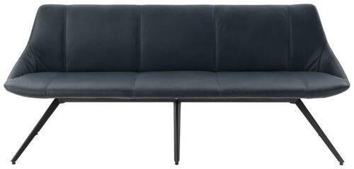 Thumbnail - Bert Plantagie Sitzbank, Blau, Grau, Textil, Leder, Echtleder, Anilinleder, 3-Sitzer, 195x88x62 cm, Lederauswahl, Stoffa...