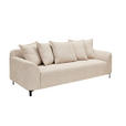 3-SITZER-SOFA  in Chenille Beige  - Beige/Schwarz, KONVENTIONELL, Textil/Metall (228/84/99cm) - Carryhome