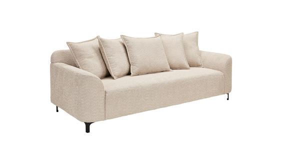 3-SITZER-SOFA  in Chenille Beige  - Beige/Schwarz, KONVENTIONELL, Textil/Metall (228/84/99cm) - Carryhome