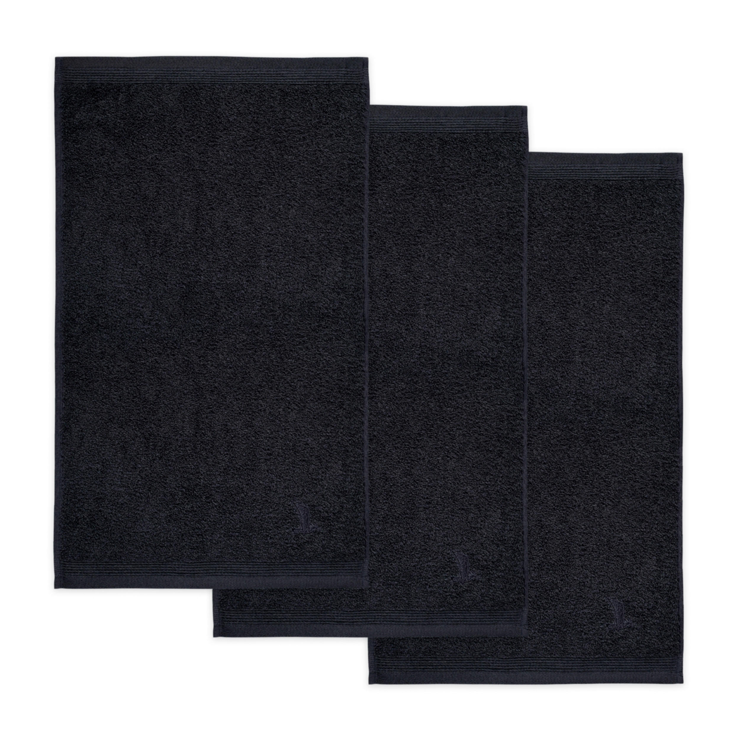 FROTTIERSET Schwarz 3-teilig  - Schwarz, Basics, Textil (30/50cm) - Moeve