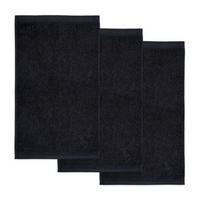 FROTTIERSET Schwarz 3-teilig  - Schwarz, Basics, Textil (30/50cm) - Moeve