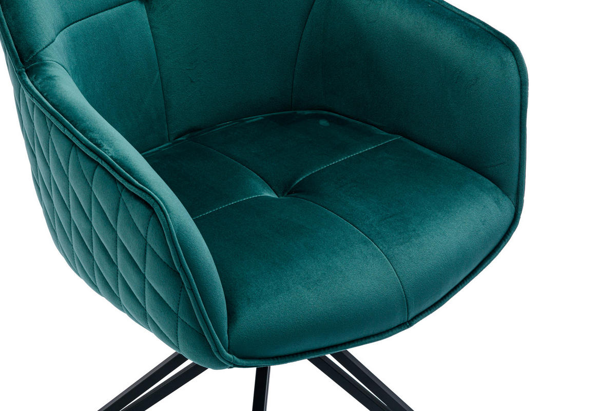 ŽIDLE S PODRUČKAMI, samet, zelená - černá/zelená, Moderní, kov/textil (59/82/62cm) - MID.YOU