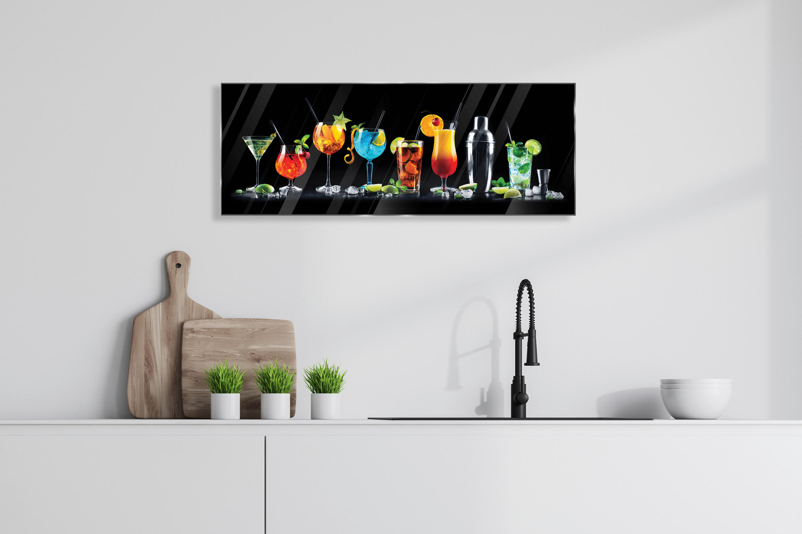 GLASBILD Getränke 30/80 cm  - Multicolor, Design, Glas (30/80cm) - Euroart