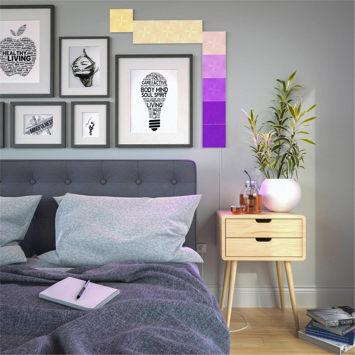 CANVAS STARTER KIT 9ER NANOLEAF CANVAS   - Weiß, Basics, Kunststoff (15/15cm)