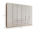 DREHTÜRENSCHRANK 300/216/58 cm 6-türig  - Schieferfarben/Eiche Bianco, KONVENTIONELL, Glas/Holzwerkstoff (300/216/58cm) - Dieter Knoll