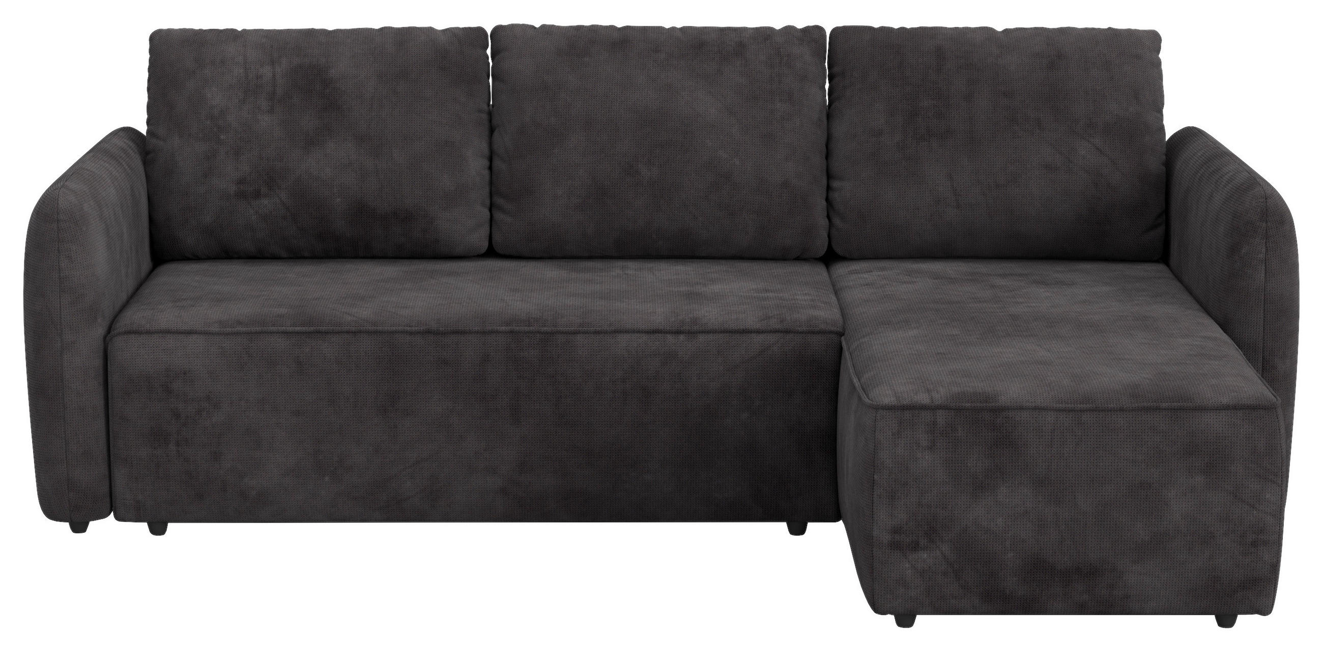 ECKSOFA Chenille Schwarz  - Schwarz, Trend, Kunststoff/Textil (239/170cm) - MID.YOU