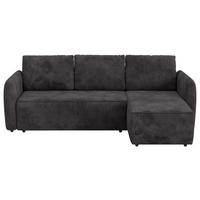 ECKSOFA Chenille Schwarz  - Schwarz, Trend, Kunststoff/Textil (239/170cm) - MID.YOU